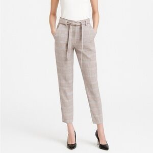 Joie Women's Plaid Pants Beige Blue Brown White
